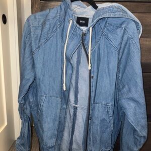 BDG Light Blue Hooded Denim Jacket